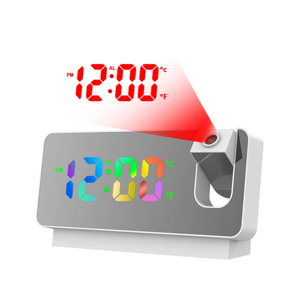 180° Rotation USB Electronic LED Digital Projection Alarm Clock