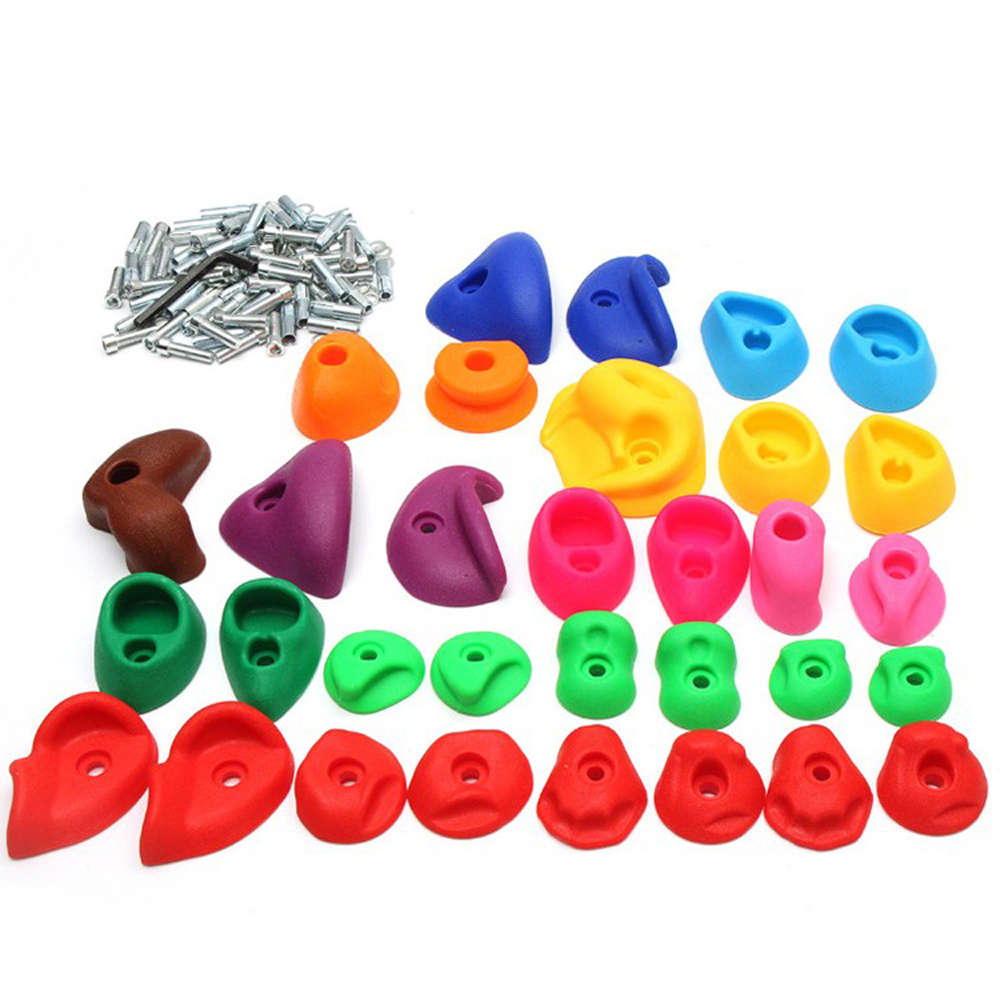 32 Piece Children Climbing Rocks Plastic Climbing Rock Wall Stones Holders