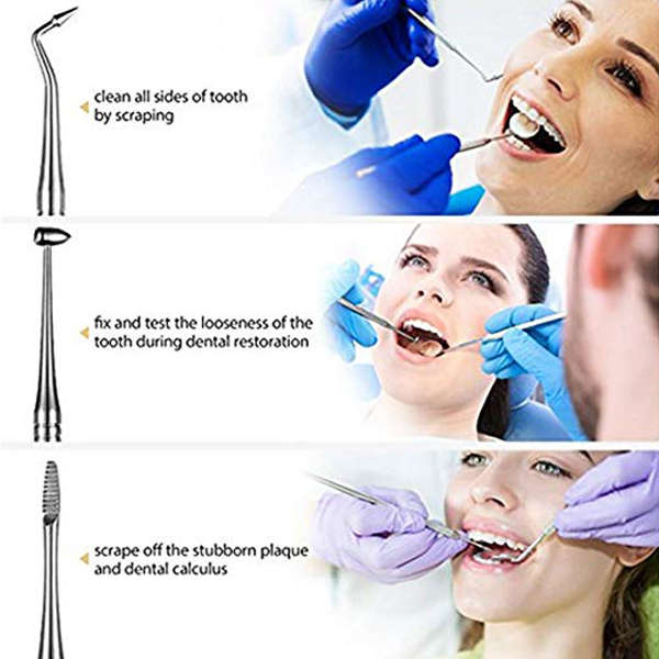 Stainless Steel Dental Pick Oral Care Kit - 9 Piece