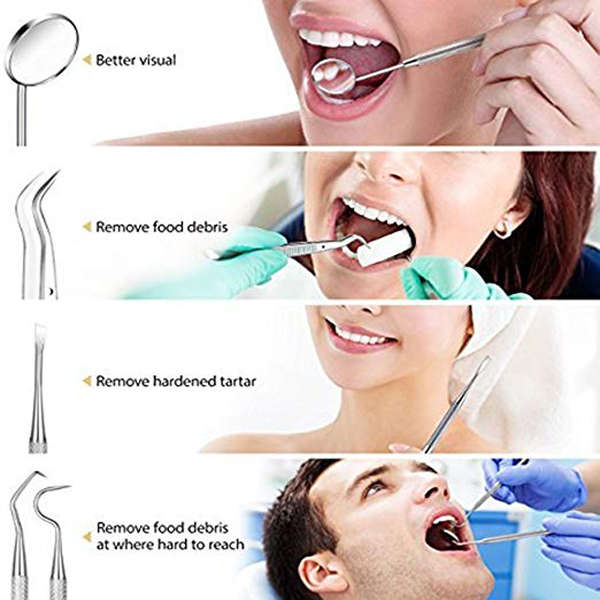 Stainless Steel Dental Pick Oral Care Kit - 9 Piece