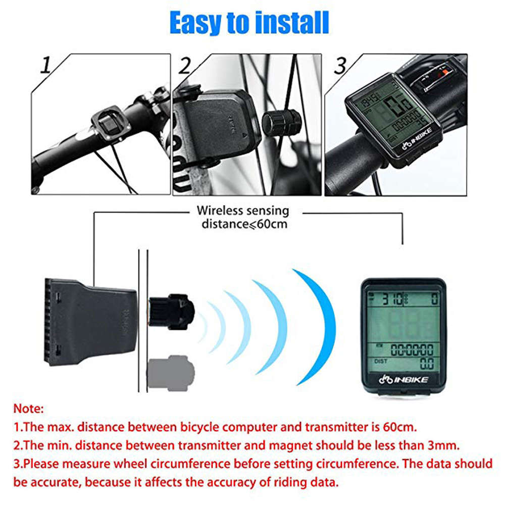 Wireless Waterproof Bicycle Odometer Cycle Computer