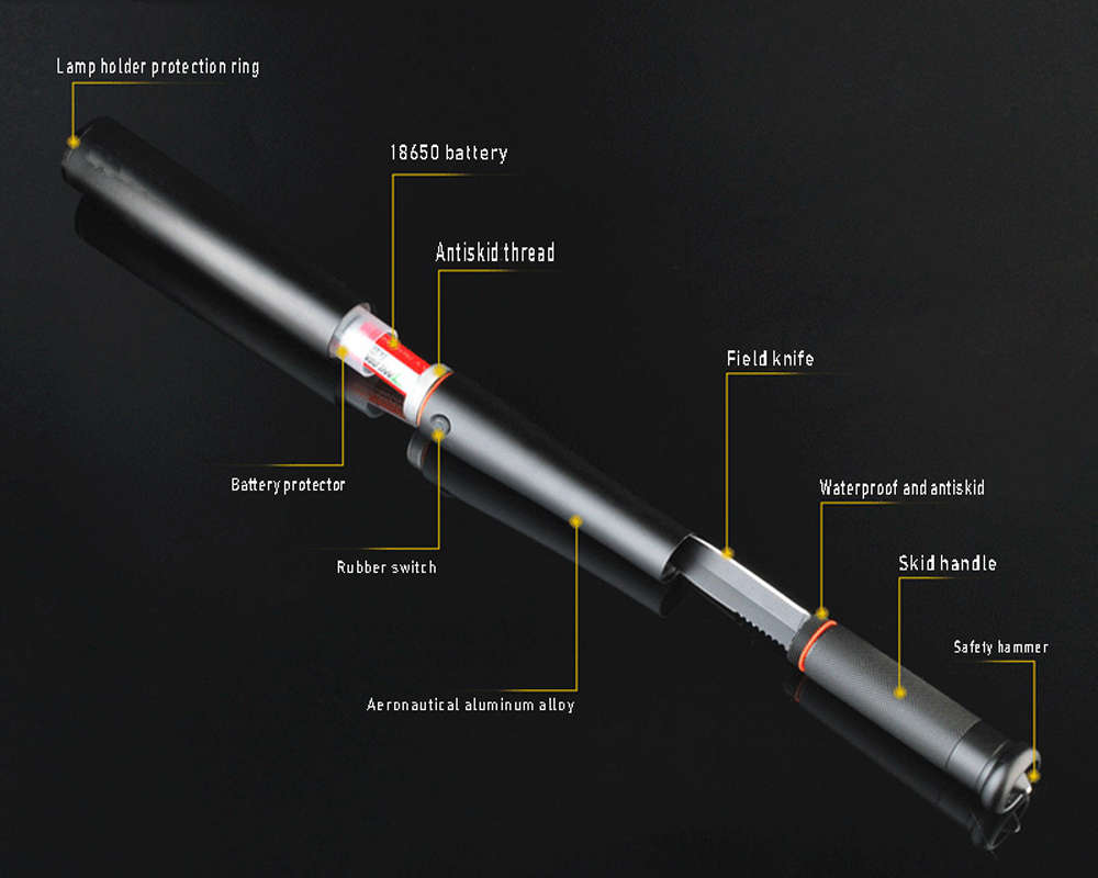 Rechargeable Baseball Bat LED Self-Defense Flashlight