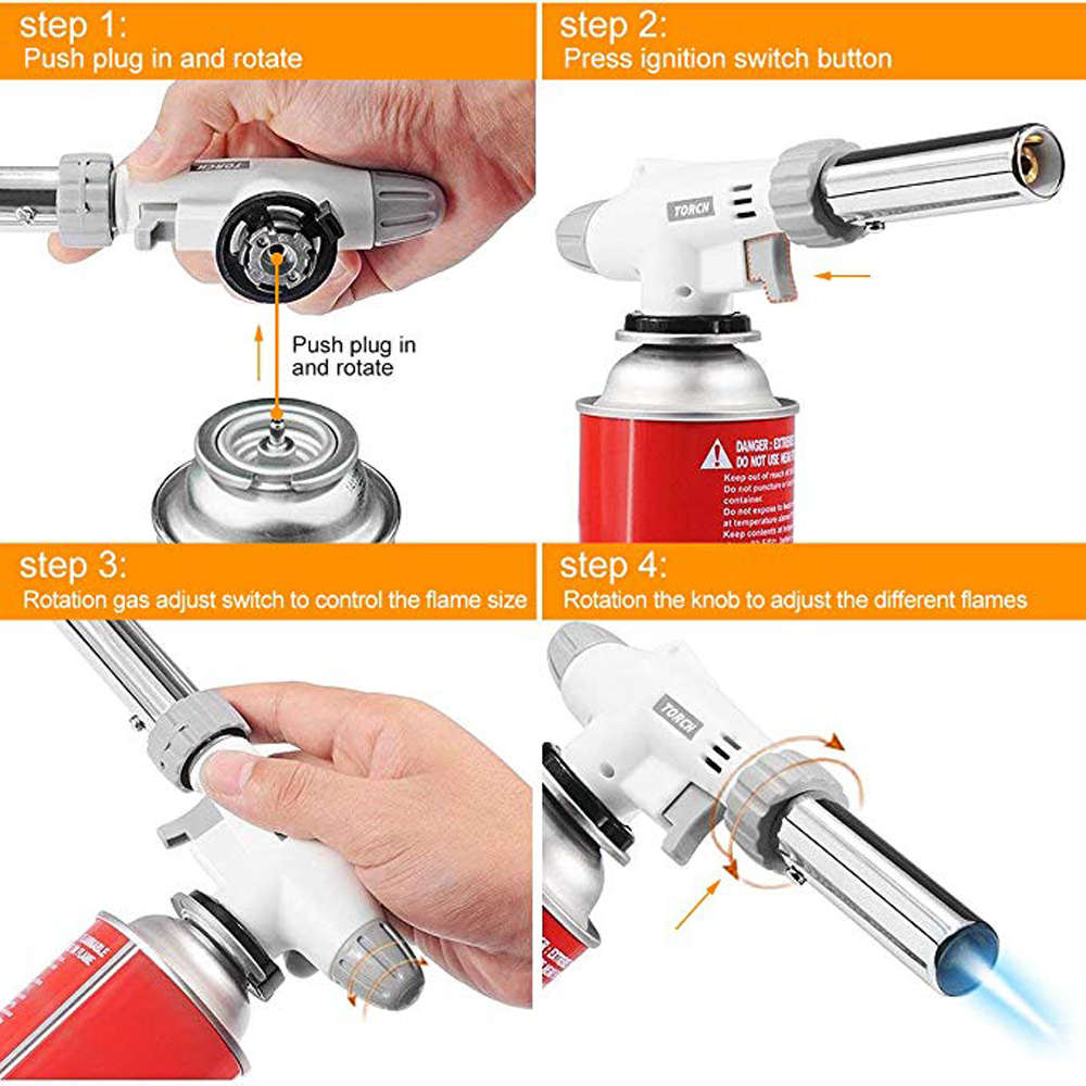 Professional Culinary Torch with Safety Lock & Adjustable Flame