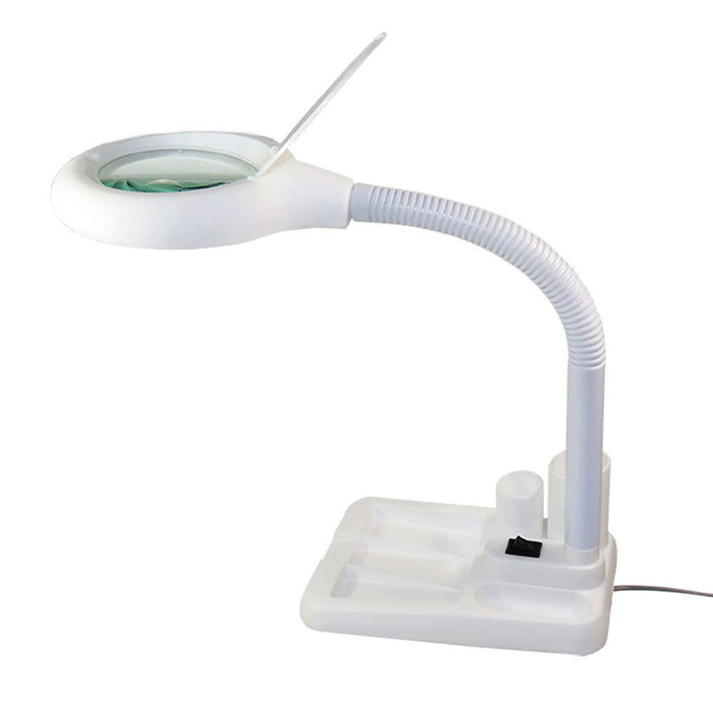 LED Desk Magnifier Lamp Light 5X 10X Magnifying - White