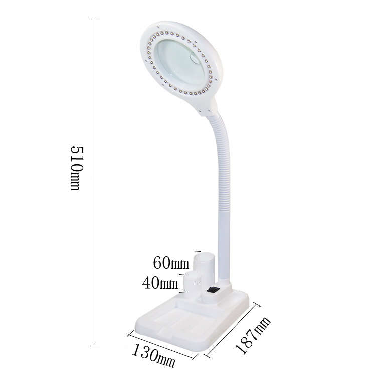 LED Desk Magnifier Lamp Light 5X 10X Magnifying - White