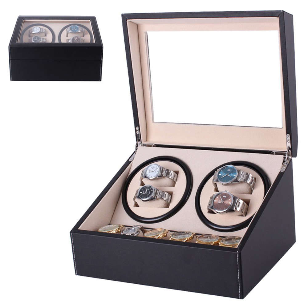 6+4 PU Leather Automatic Watch Winder Box