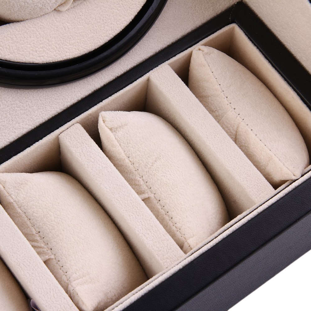 6+4 PU Leather Automatic Watch Winder Box