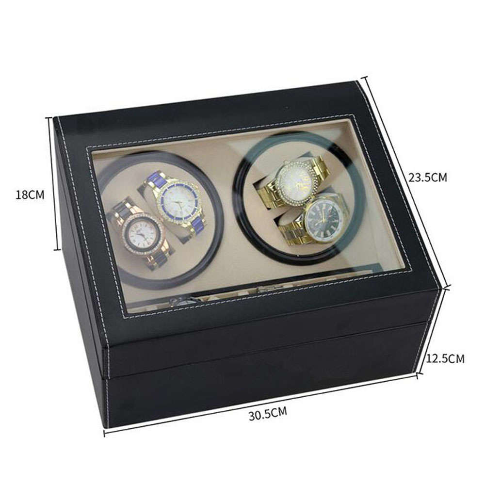 6+4 PU Leather Automatic Watch Winder Box