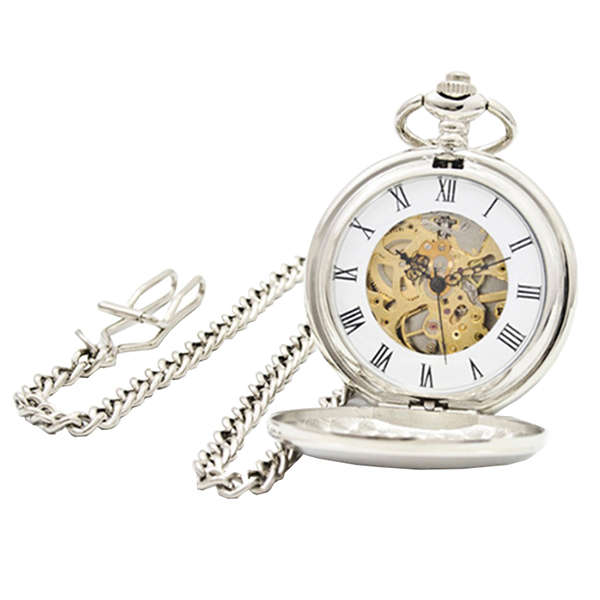 Double Open Mechanical Pocket Watch