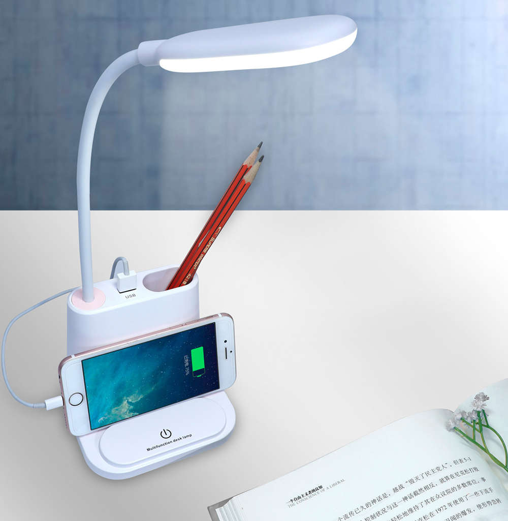 MIUI Study Desk Lamp With Creative Pen Holder - White