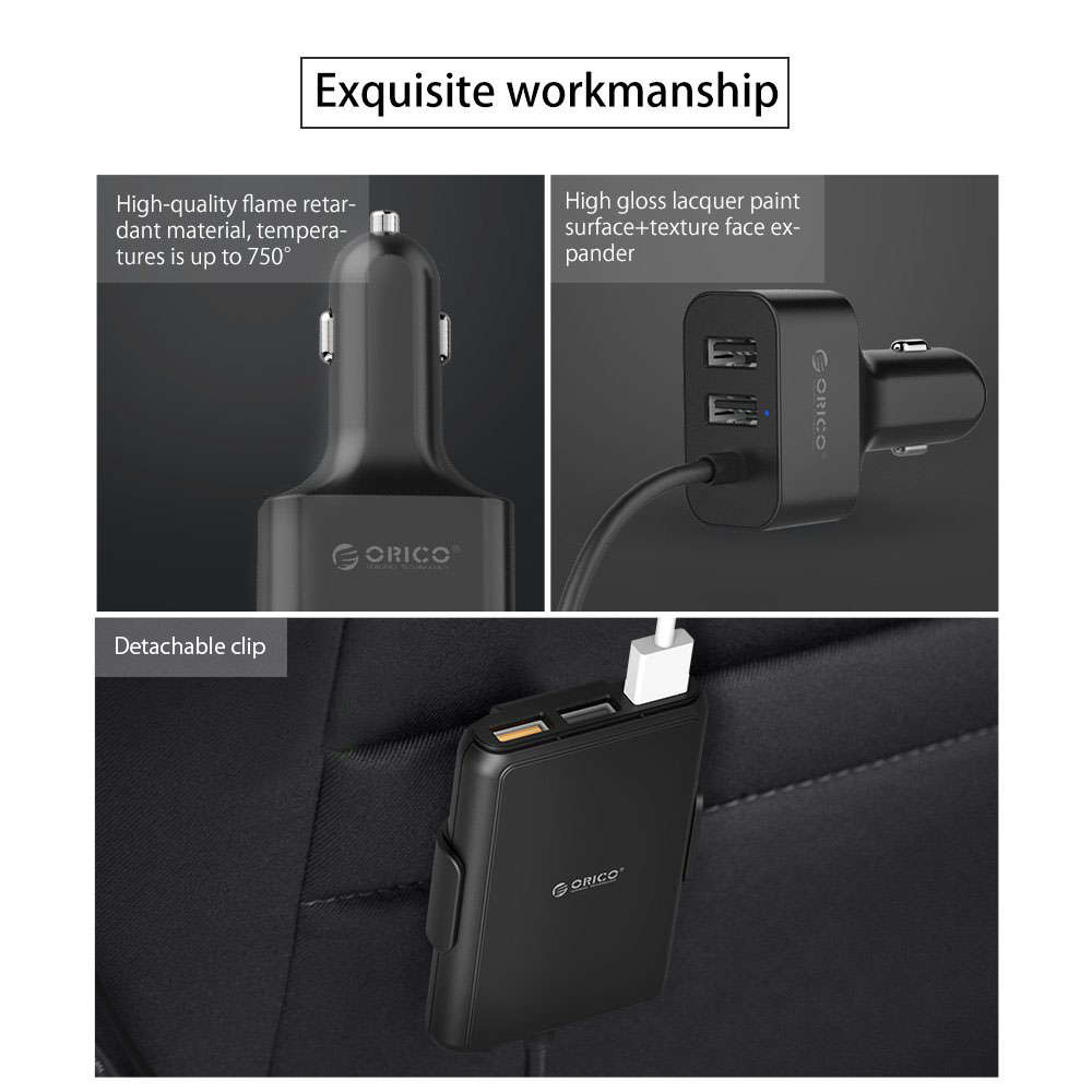 Portable UCP-5P 52W USB Car Charger