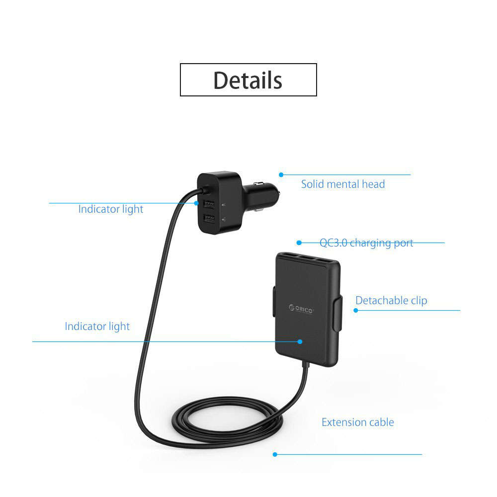 Portable UCP-5P 52W USB Car Charger