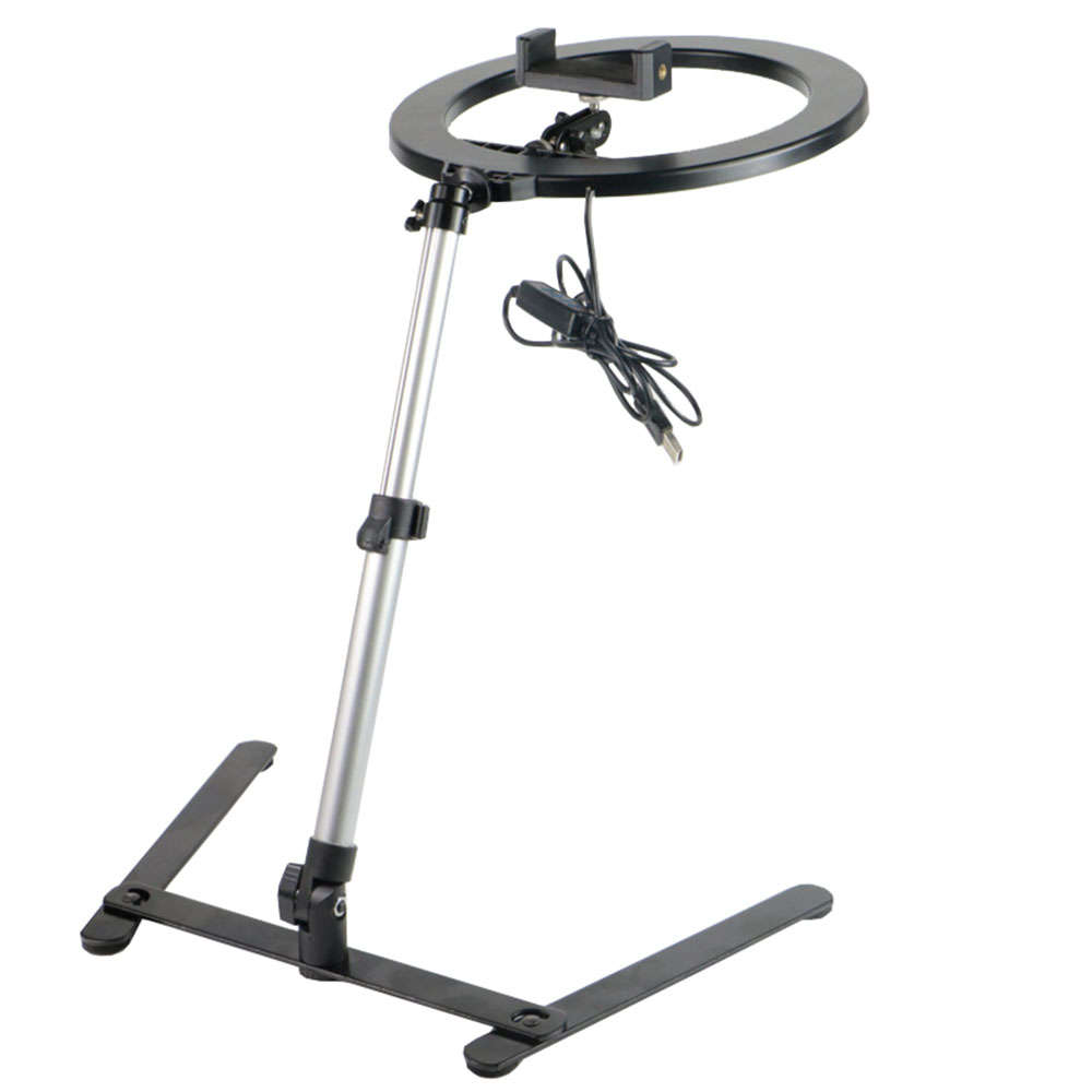 10 inch ring light with adjustable tripod and phone holder