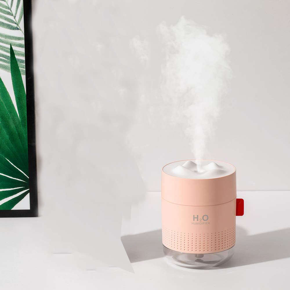 Portable Cool Mist Humidifier Desktop Humidifier with Night Light-Pink