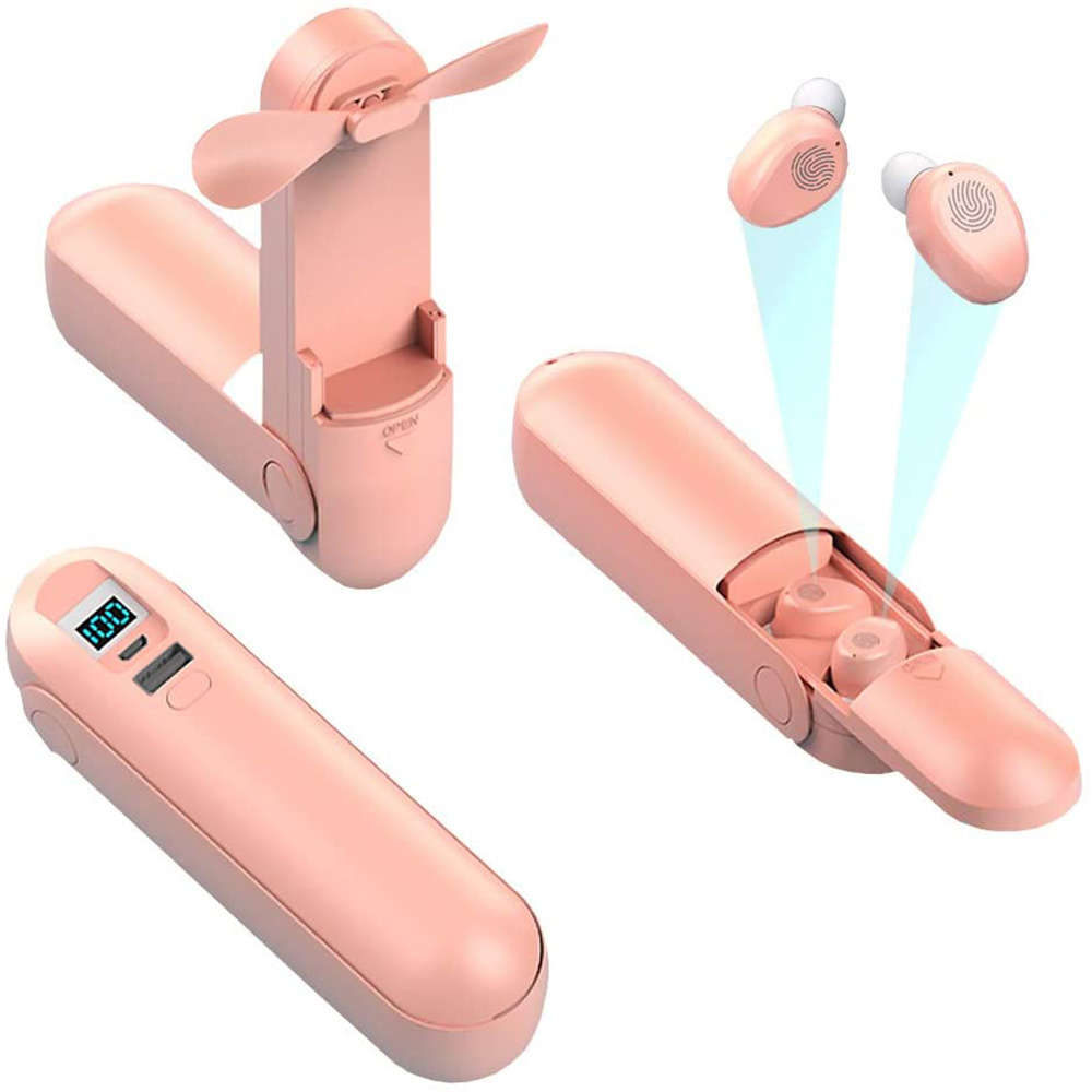 4 in 1 Multifunctional Sport Wireless Headphones Kit With Mini Fan