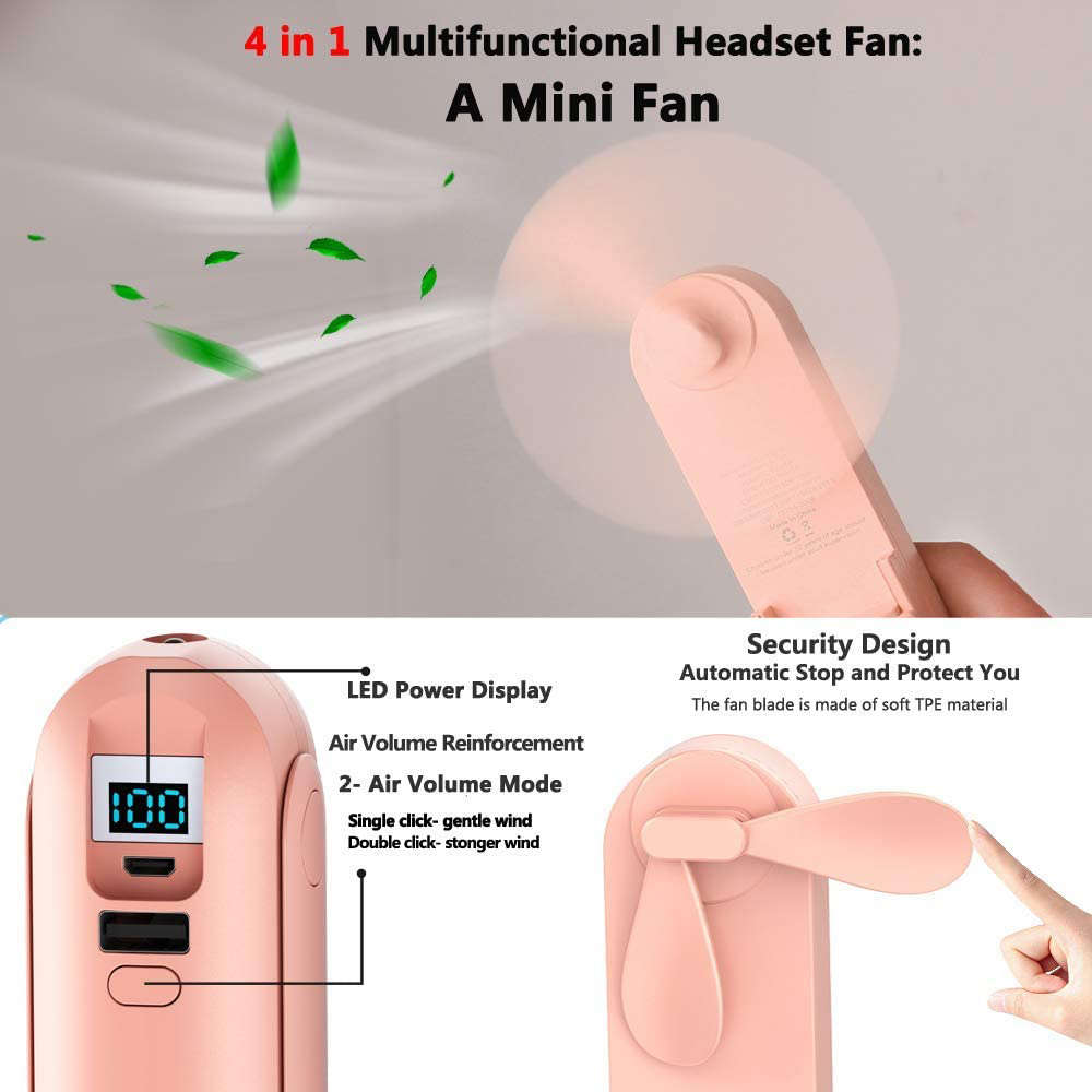 4 in 1 Multifunctional Sport Wireless Headphones Kit With Mini Fan