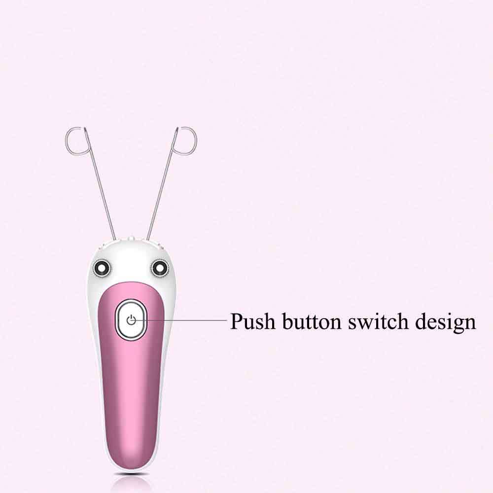 Electric Facial Cotton Thread Hair Remover For Women - Rose Gold