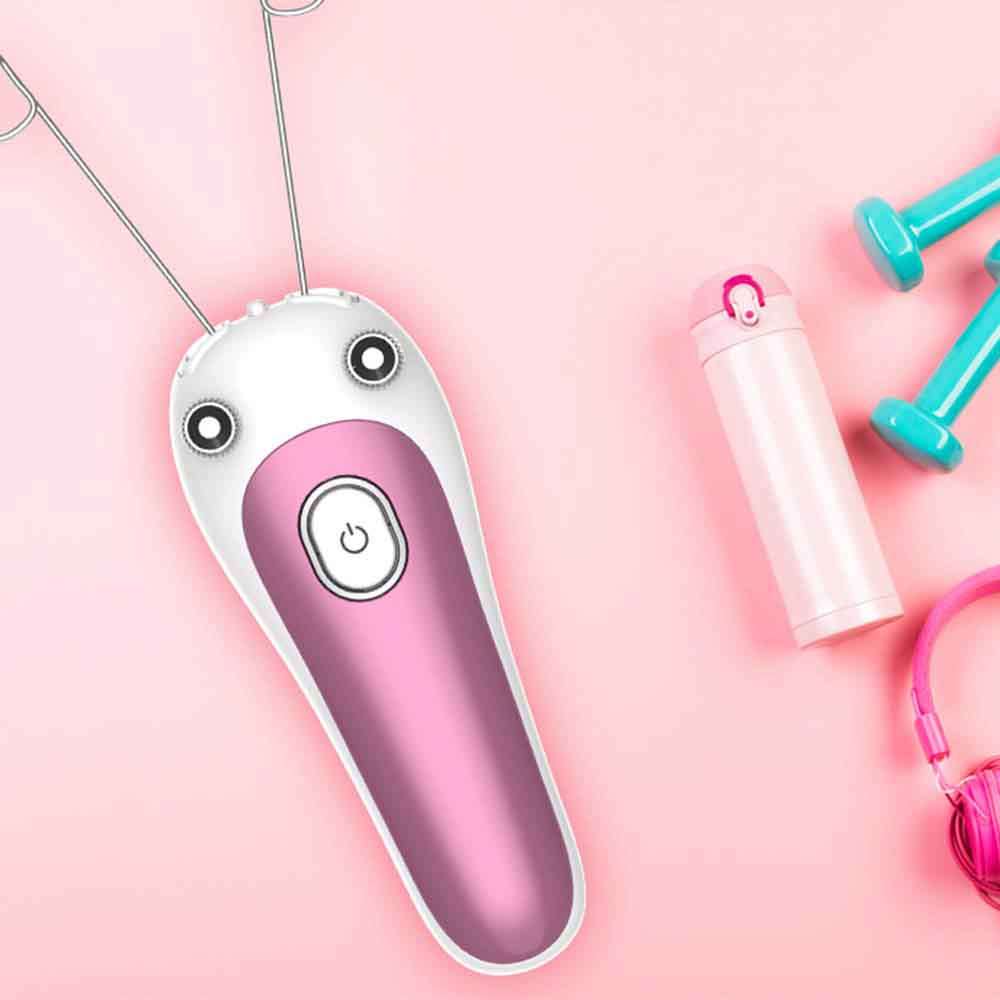 Electric Facial Cotton Thread Hair Remover For Women - Rose Gold