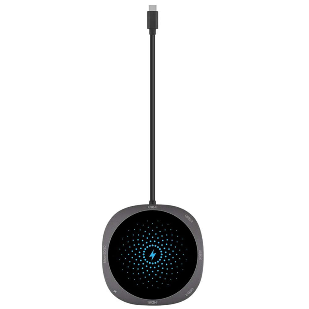 7 in 1 USB C HUB to USB 3.0 HDMI QI Adapter Wireless Charger USB Splitter