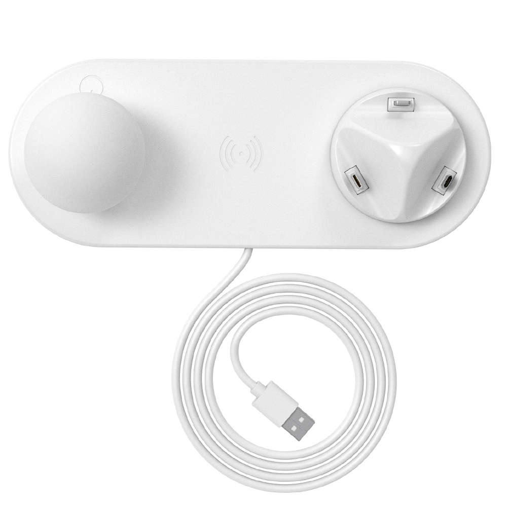 3-in-1 Fast Wireless Charging Station With Mushroom Night Light