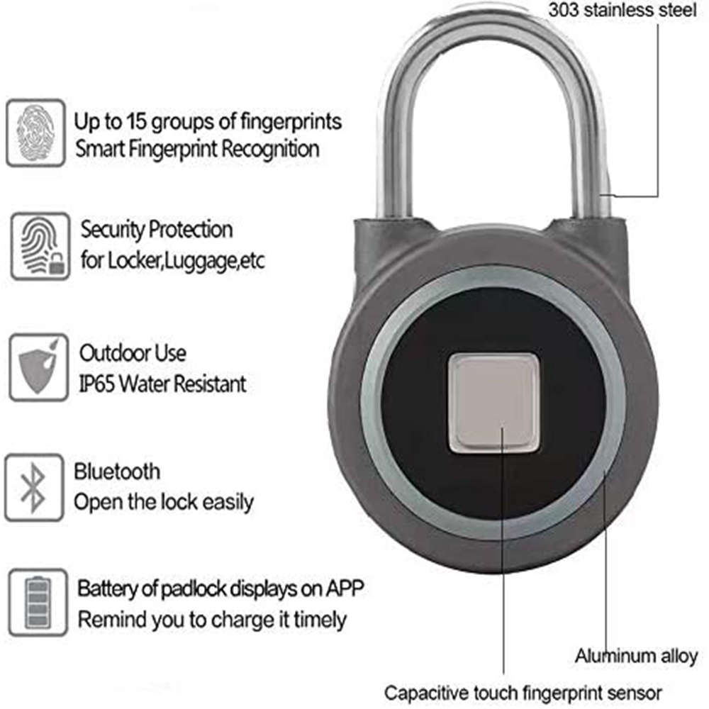 Waterproof Anti-Theft Keyless Padlock Smart Bluetooth Security Lock