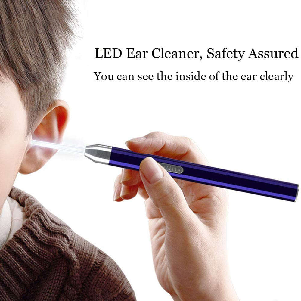 Rechargeable Earwax Removal Tool With LED Light Earwax Cleaner-Blue