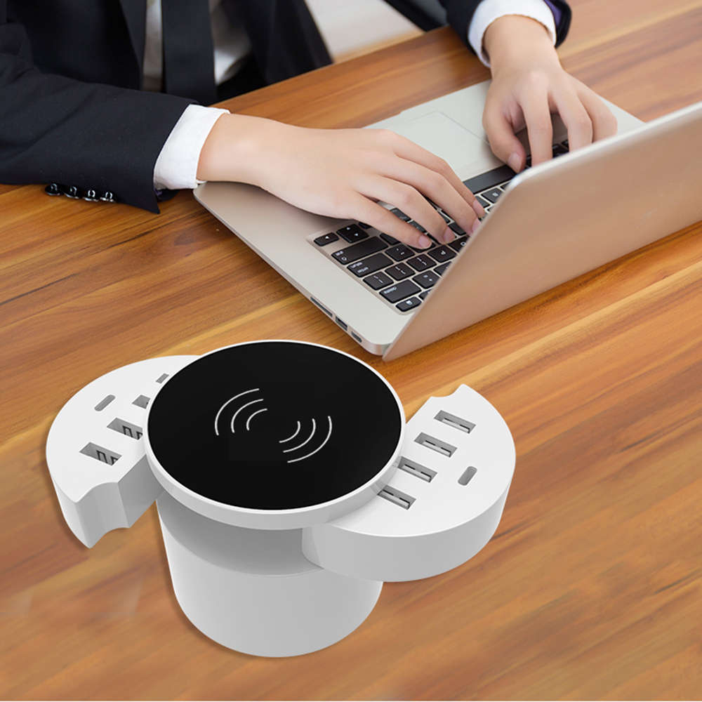 10 Port USB Multi-Purpose Round Wireless Intelligent Fast Charger