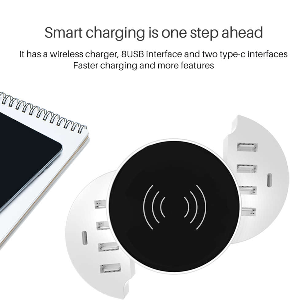 10 Port USB Multi-Purpose Round Wireless Intelligent Fast Charger