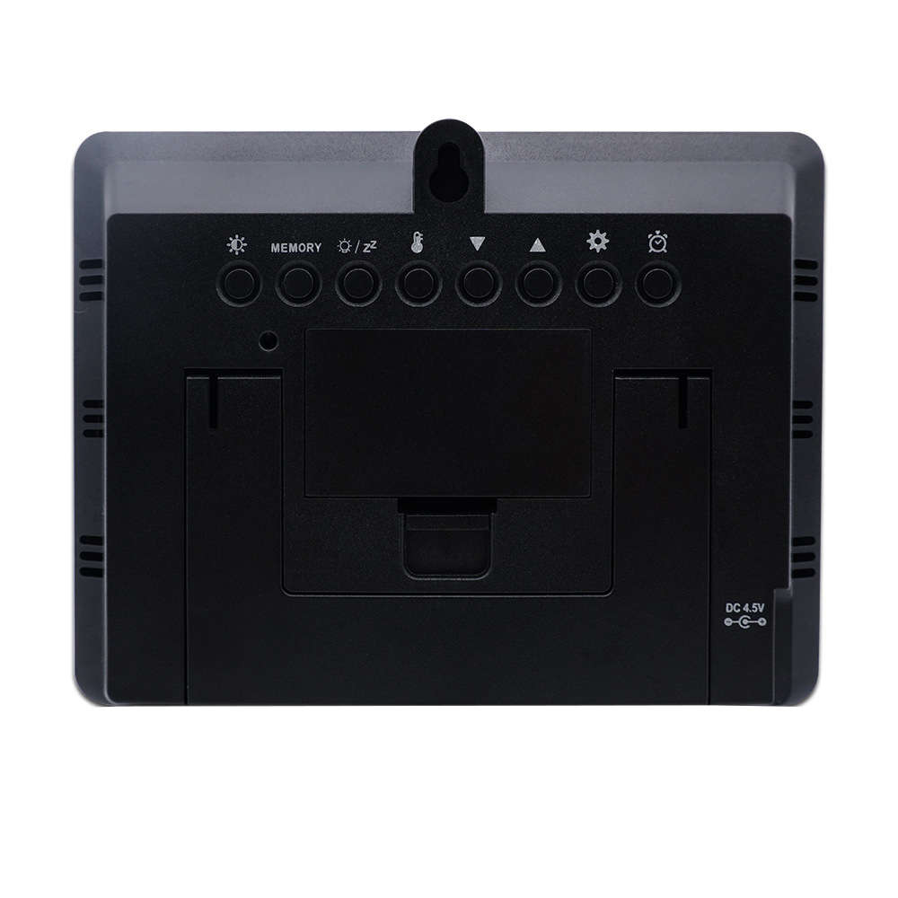 Digital Color Forecast Station Temperature And Humidity Monitor - Black