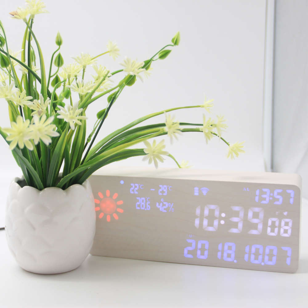 Smart Weather Alarm Clock Multifunctional Wifi Weather Clock