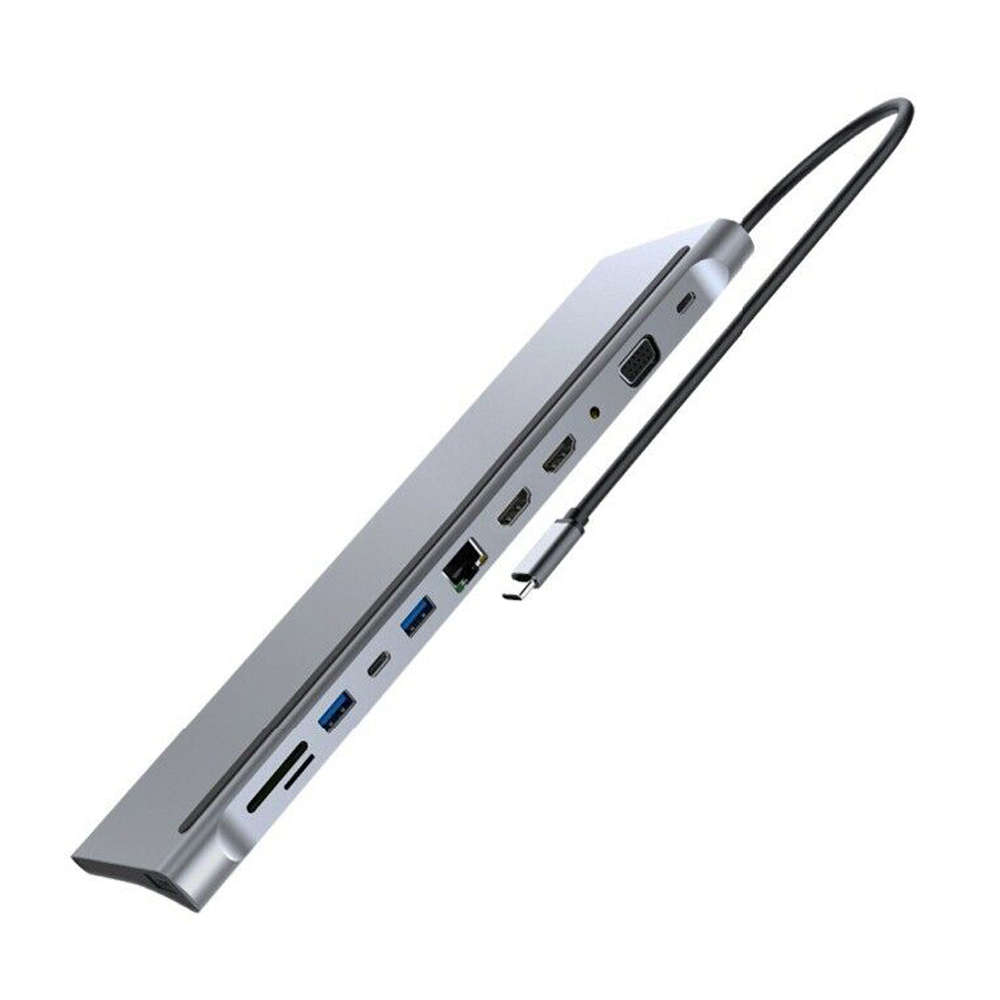 12-in-1 USB C HUB Docking Station Type C to USB 3.0 HDMI Adapter