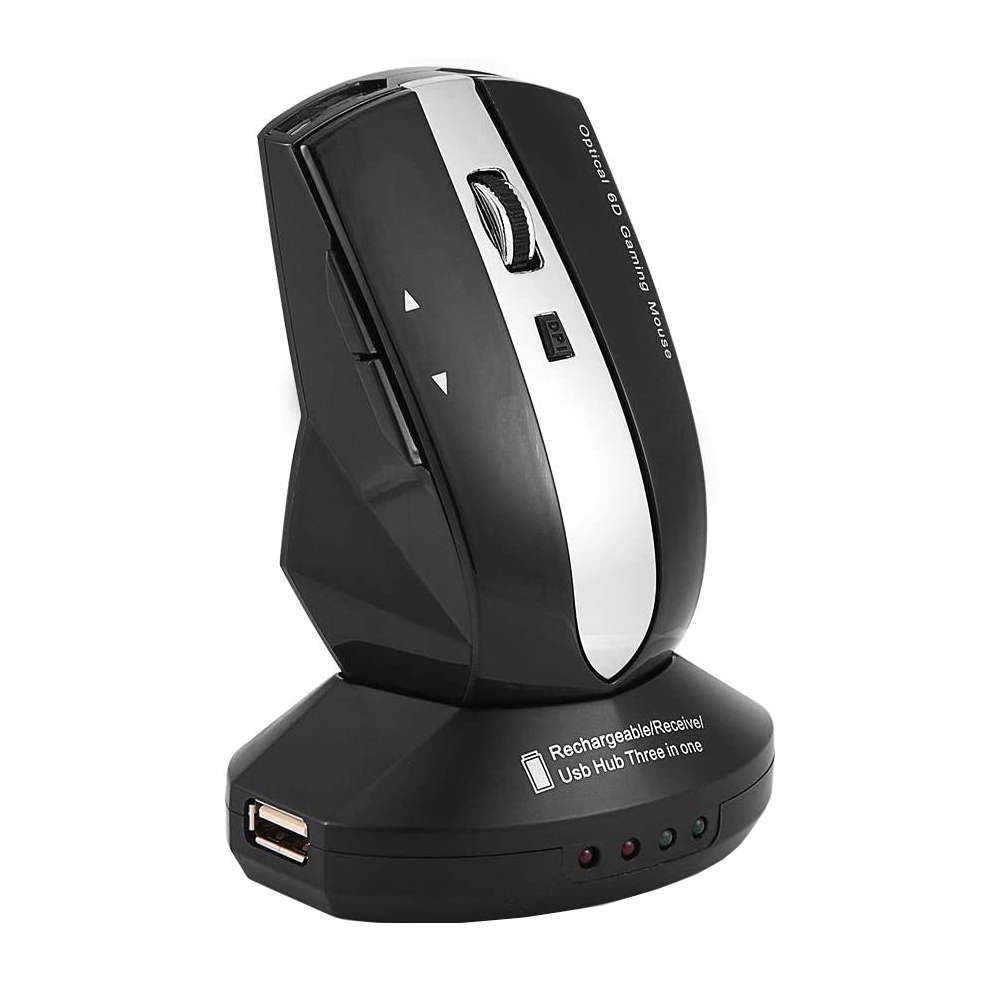 2.4GHz Rechargeable Optical Gaming Ergonomic Mice With USB Charging Base