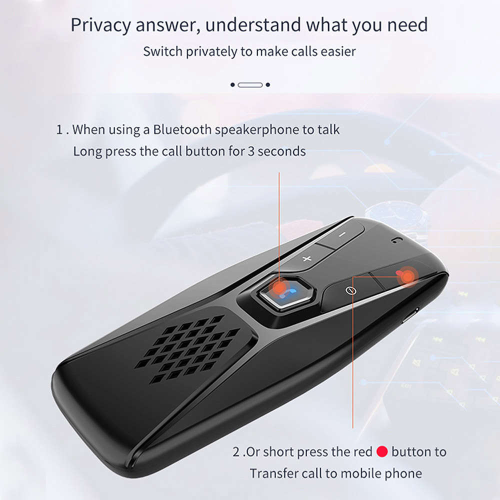 Rechargeable Bluetooth Car Kit Speakerphone Hands Free Audio Adapter