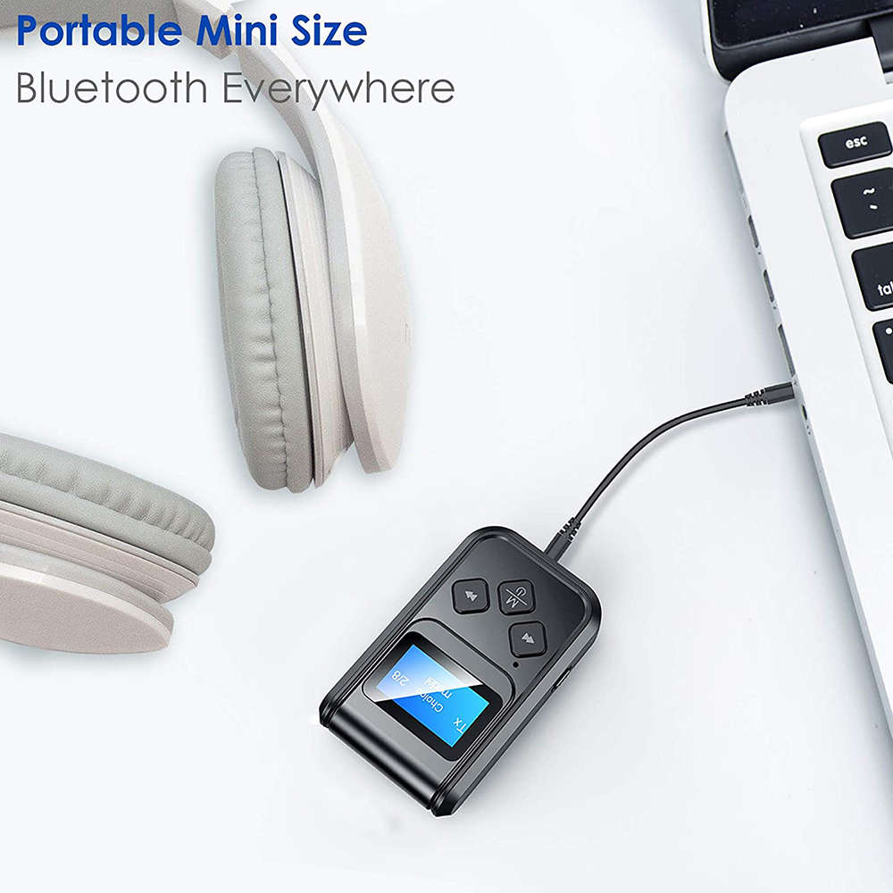 2-in-1 Bluetooth Transmitter/Receiver With Visible LCD Display