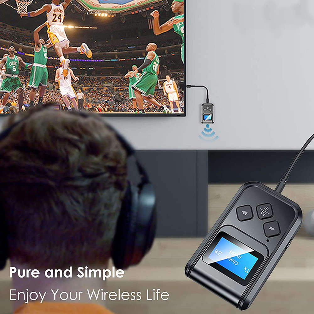 2-in-1 Bluetooth Transmitter/Receiver With Visible LCD Display