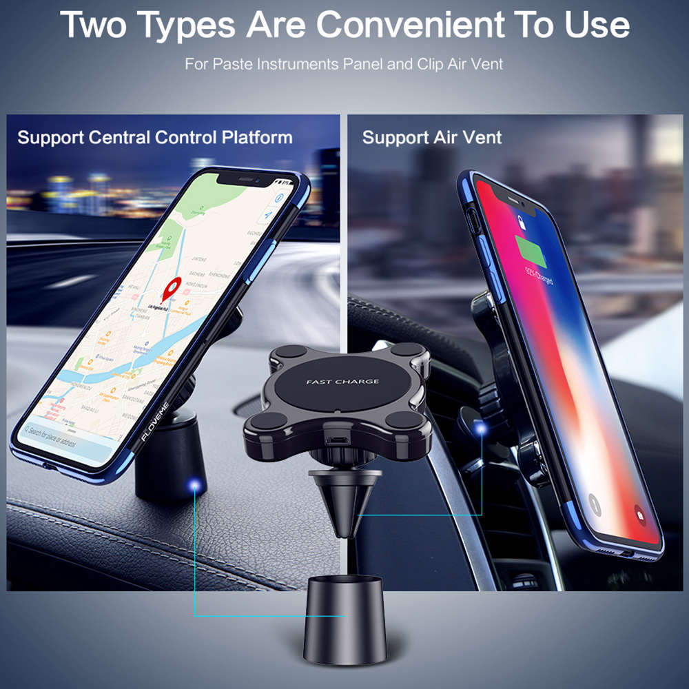 Universal 360 Degree Magnetic Car Phone Holder Fast Wirless Charger