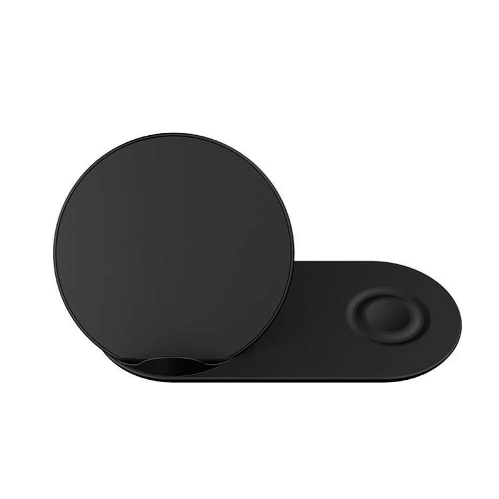 2 in 1 Wireless Charger Dock Compatible With Apple Watch & iPhone - Black