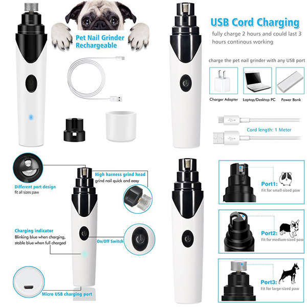 Ultra Quiet Electric Pet Nail Grinder