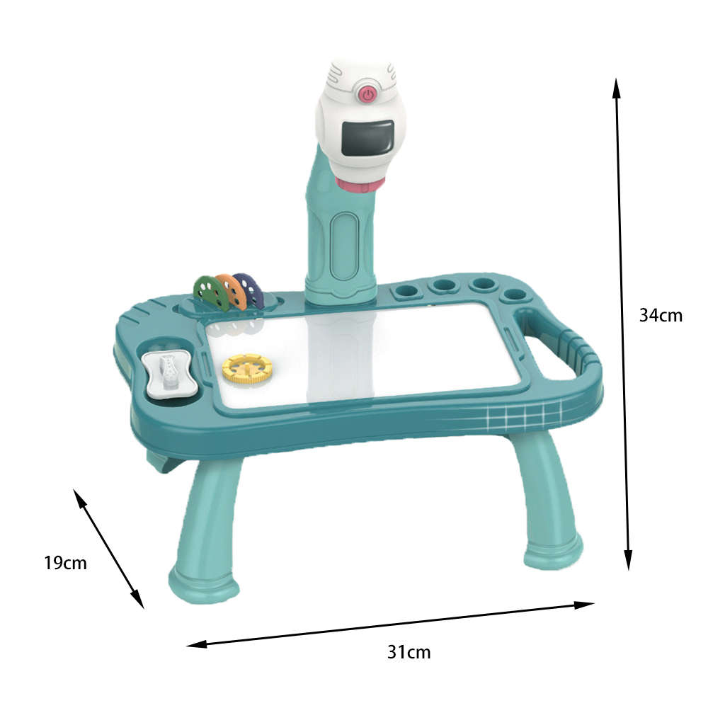 Projector Toy Drawing Table Set Painting Table Set Children Gift-Blue