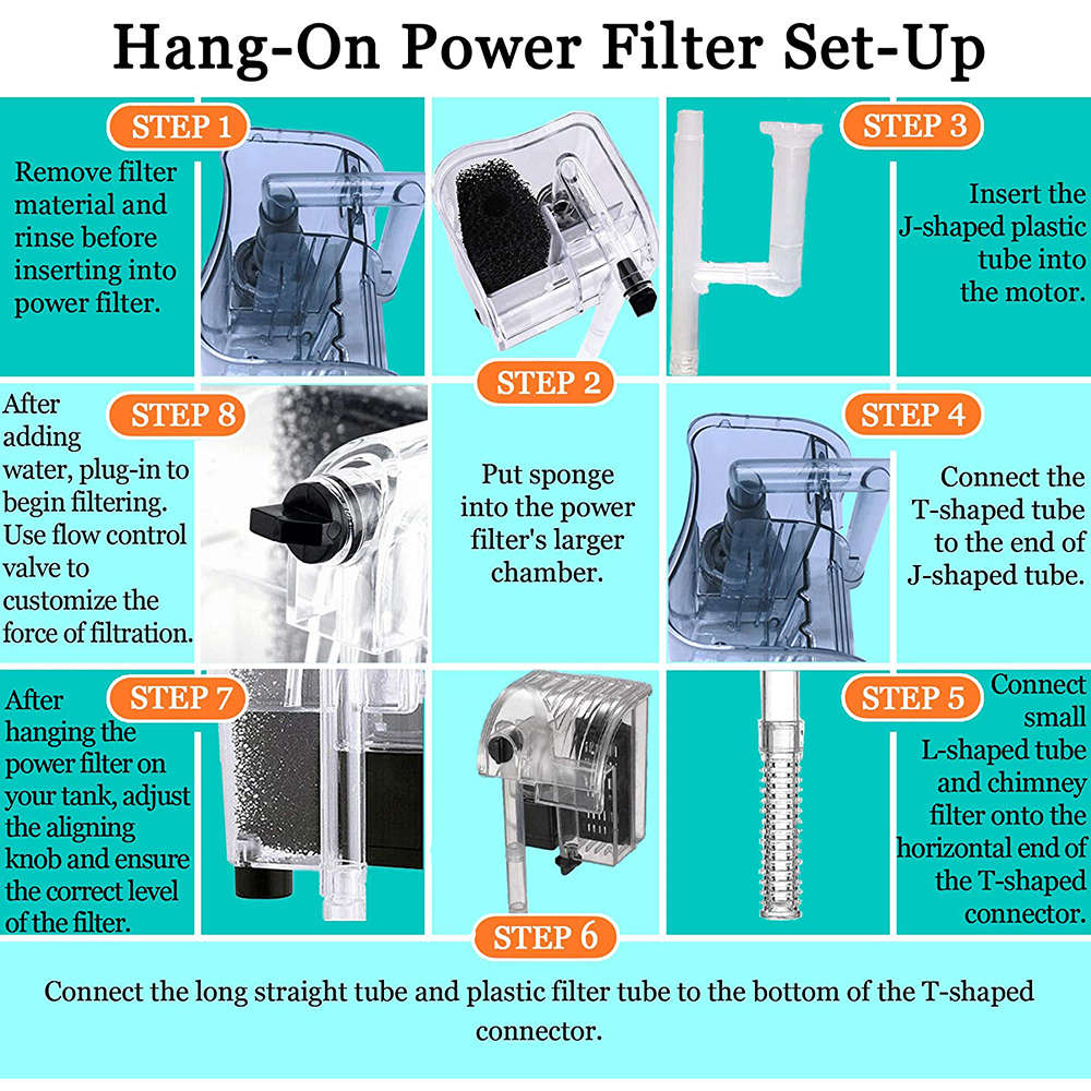 Hang-on Power Filter Desktop Water Filter for DIY Aquariums Fish Tank