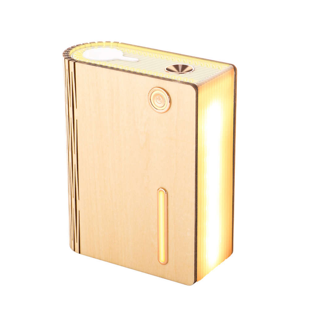 Mini Air Humidifier Wooden Book Lamp Aromatherapy Diffuser USB Atomizer