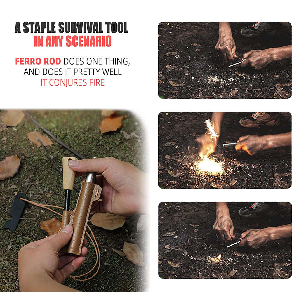 Multi-Function Fire Starter Kit Ferro Rod Blow Tube
