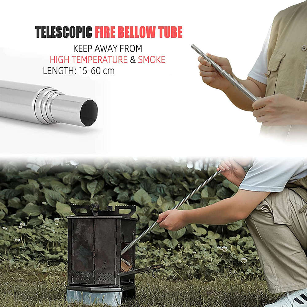 Multi-Function Fire Starter Kit Ferro Rod Blow Tube