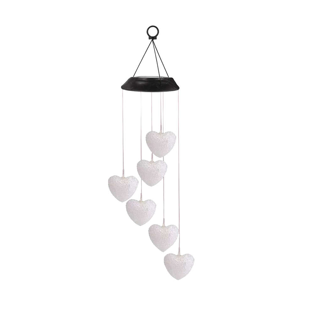 Heart Shaped Solar Wind Chimes Outdoor Decorative LED Solar Wind Chimes