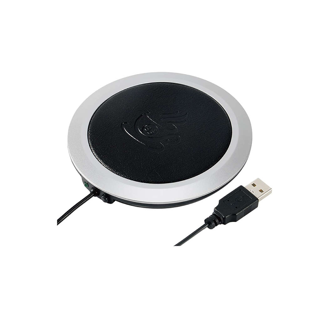 PU Leather USB Cup Heater USB Heating Coaster USB Mug Heater Pad-Black