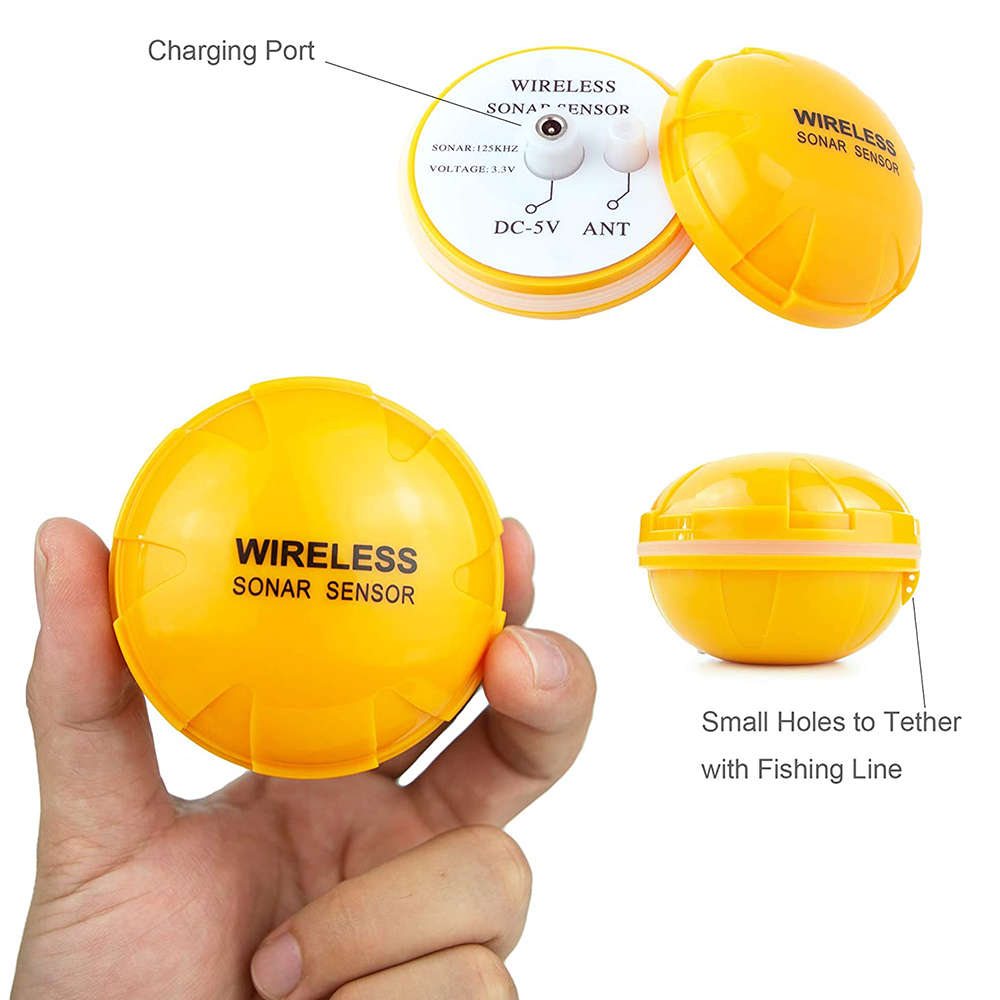 Portable Rechargeable Fish Finder Wireless Sonar Sensor Depth Locator
