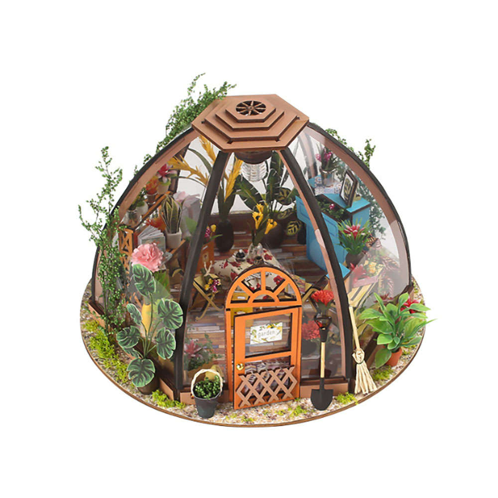 DIY Star Garden Wooden Dollhouse With Led Lights