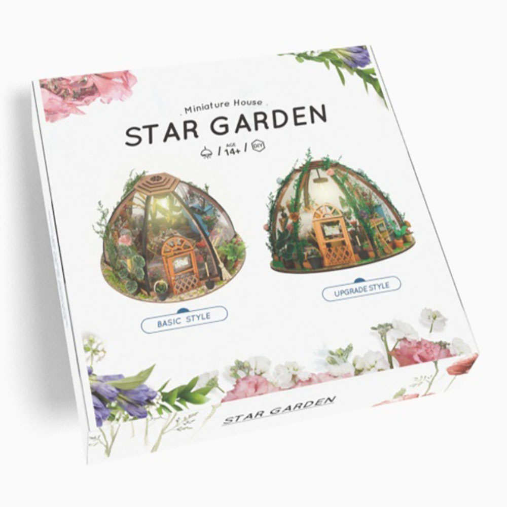 DIY Star Garden Wooden Dollhouse With Led Lights