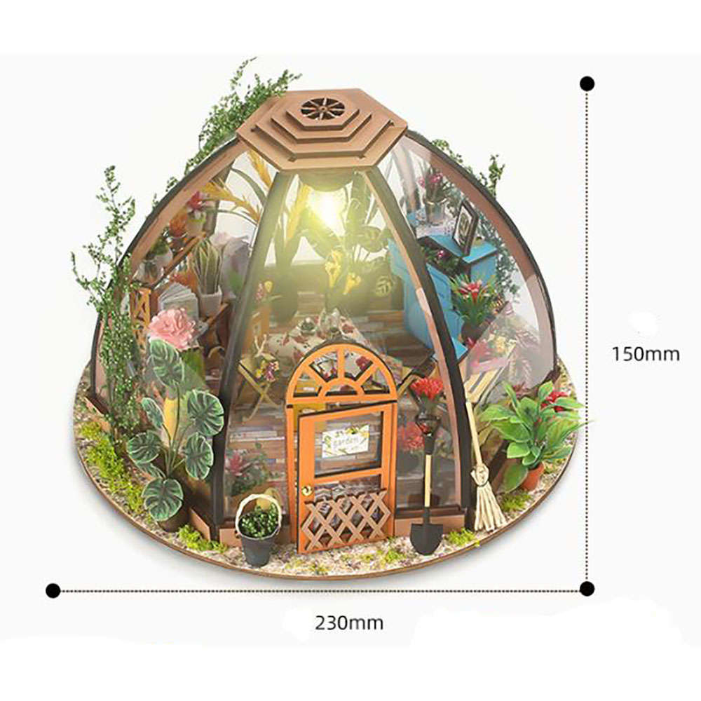 DIY Star Garden Wooden Dollhouse With Led Lights