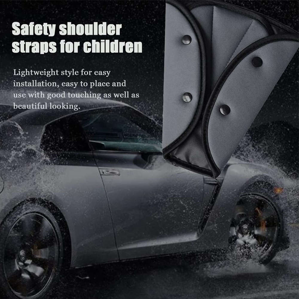 Car Seatbelt Safety Cover Triangle Positioner Seatbelt Adjuster-Grey